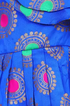 Blue One Shoulder Jacquard Party Frock