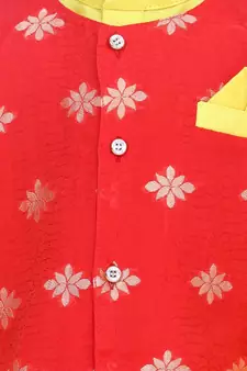 Yellow Attached Chiffon Jacket Full Sleeve Kurta Pajama