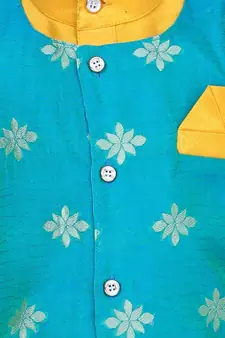 Orange Attached Chiffon Jacket Full Sleeve Kurta Pajama
