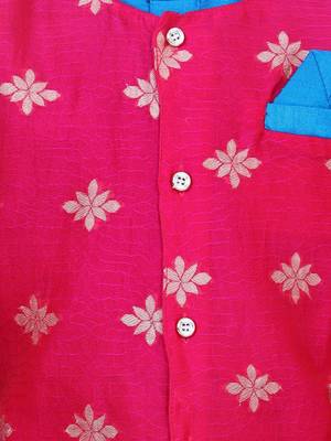 Blue Attached Chiffon Jacket Full Sleeve Kurta Pajama 4