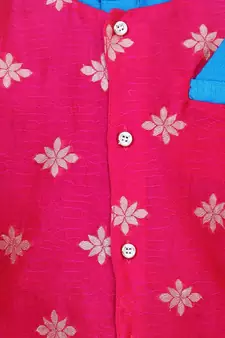 Blue Attached Chiffon Jacket Full Sleeve Kurta Pajama