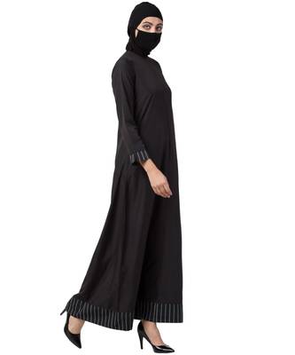Musheco  Abaya With Striped Border 4