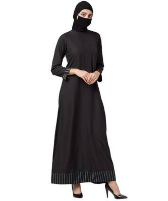 Musheco  Abaya With Striped Border 5