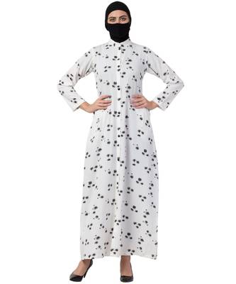 Musheco Front Open Dress In Black & White Print 2