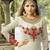 White Embroidered Faux Georgette Semi Stitched Anarkali Salwar With Dupatta