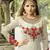 White Embroidered Faux Georgette Semi Stitched Anarkali Salwar With Dupatta