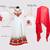 White Embroidered Faux Georgette Semi Stitched Anarkali Salwar With Dupatta