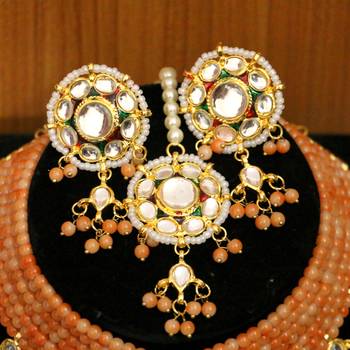 Orange crystal necklace-sets 2