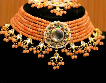 Orange crystal necklace-sets 3