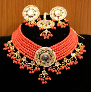 Orange crystal necklace-sets 1