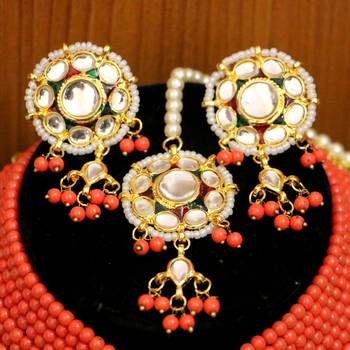 Orange crystal necklace-sets 2