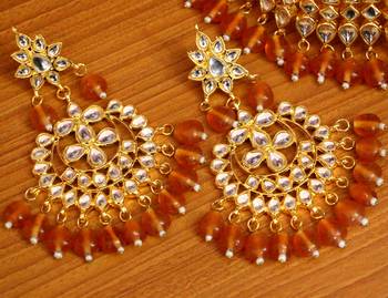 Orange crystal necklace-sets 3