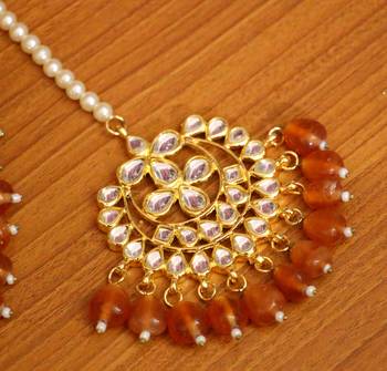 Orange crystal necklace-sets 4