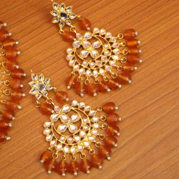 Orange crystal necklace-sets 2