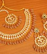 Beige crystal necklace-sets