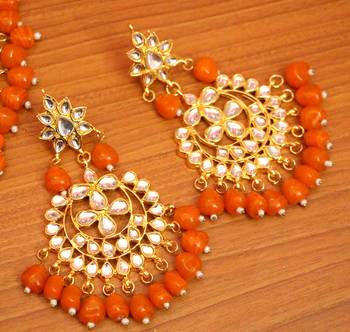 Orange crystal necklace-sets 3