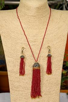 Red onyx necklace-sets