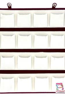 atorakushon Velvet 16 Pair Earrings Organizer Jewellery Box for Women and Girls cream