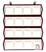 atorakushon Velvet 16 Pair Earrings Organizer Jewellery Box for Women and Girls cream
