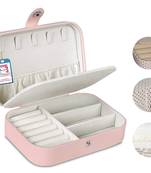 ATORAKUSHON PU LEATHER JEWELLERY BOX RING BOX EARRINGS NECKLACE ORGANISER CREAM FOR WOMEN'S 1pcs