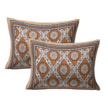 TEXSTYLERS 220 TC Super King Size 100% Cotton Jaipuri Print Bedsheet with 2 Pillow Covers 2