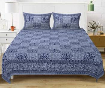 TEXSTYLERS 220 TC Super King Size 100% Cotton Jaipuri Print Bedsheet with 2 Pillow Covers 1