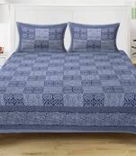 TEXSTYLERS 220 TC Super King Size 100% Cotton Jaipuri Print Bedsheet with 2 Pillow Covers