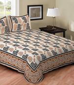 TEXSTYLERS 220 TC Super King Size 100% Cotton Jaipuri Print Bedsheet with 2 Pillow Covers