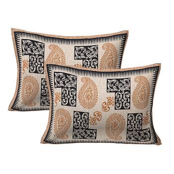 TEXSTYLERS 220 TC Super King Size 100% Cotton Jaipuri Print Bedsheet with 2 Pillow Covers 2
