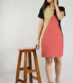 Multicolor plain crepe short-dresses