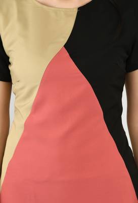 Multicolor plain crepe short-dresses 4