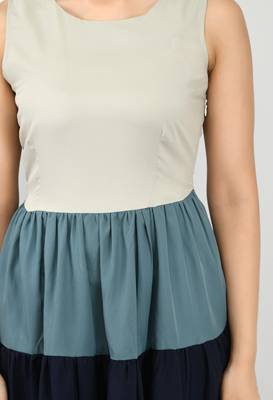Multicolor plain crepe short-dresses 4