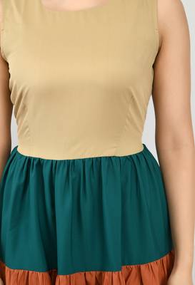 Multicolor plain crepe short-dresses 4