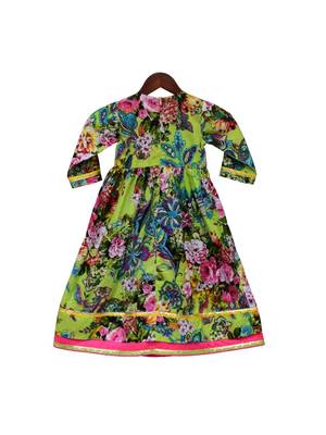 Multicolor Floral Printed Cotton Dress 2