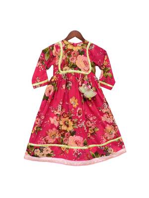 Pink Floral Anarkali 2