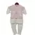 Pink Embroidery Jacket with Offwhite Kurti and Churidar
