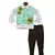 Acqua Green Waist Coat with Brown Pant and White Shirt