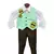 Acqua Green Waist Coat with Brown Pant and White Shirt