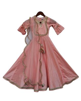 Pink Embroidered Cotton Dress 1