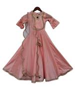 Pink Embroidered Cotton Dress