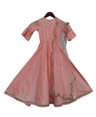Pink Embroidered Cotton Dress 2