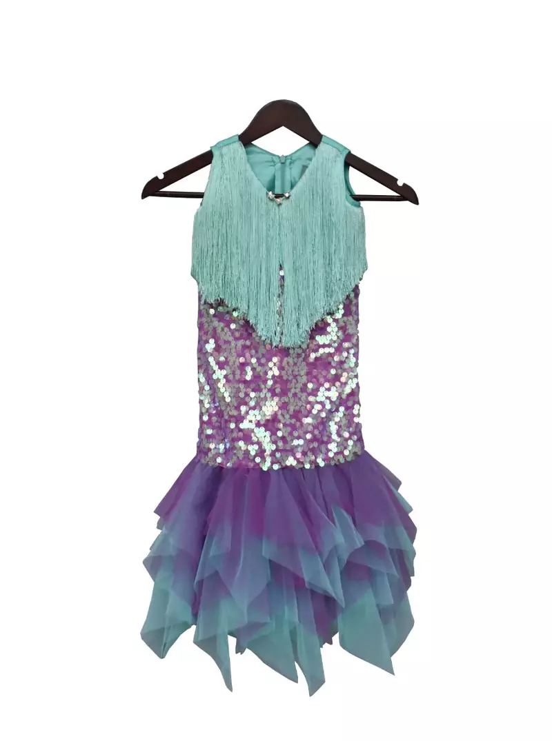Aqua and Purple Mermaid Dress