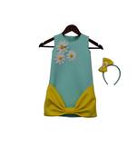 Blue Embroidered Lycra Dress 