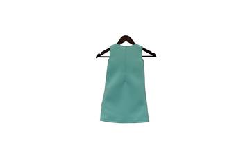 Blue Embroidered Lycra Dress  2