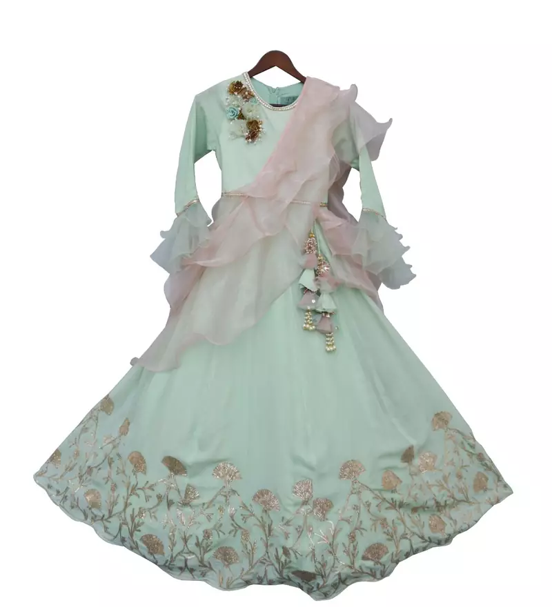 Pista Green Gota Anarkali Dress