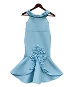 Blue Neoprene Fish Cut Dresss