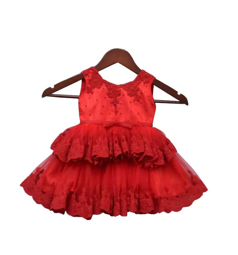 Red Embroidery Frock