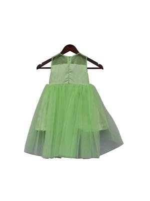 Green Embroidered Dupion Silk Frock 2