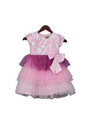 Pink Embroidered Cotton Frock 1
