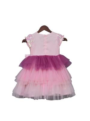 Pink Embroidered Cotton Frock 2